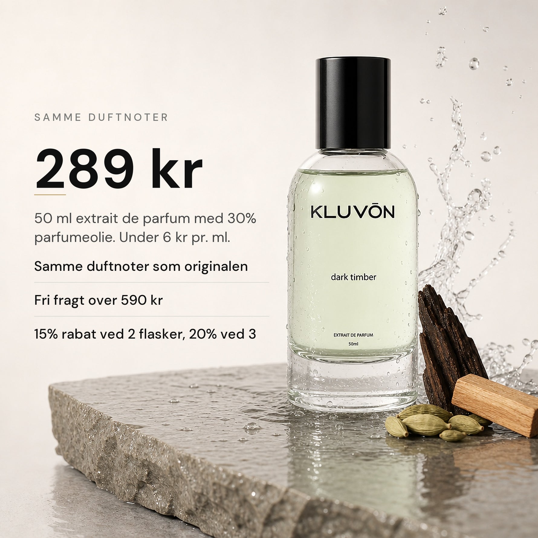 kluvon dark timber 289 kr pris pr ml