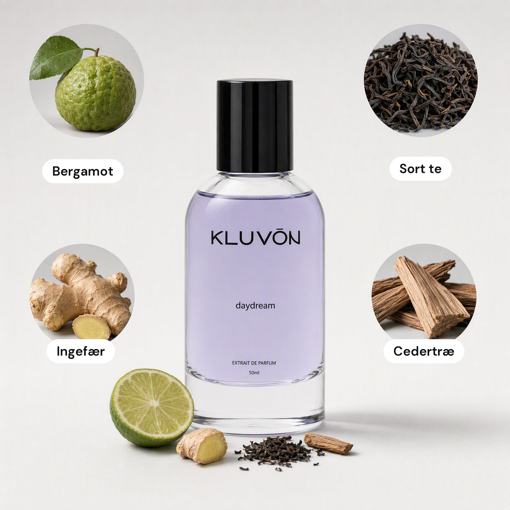 kluvon daydream duftnoter bergamot ingefaer sort te cedertrae