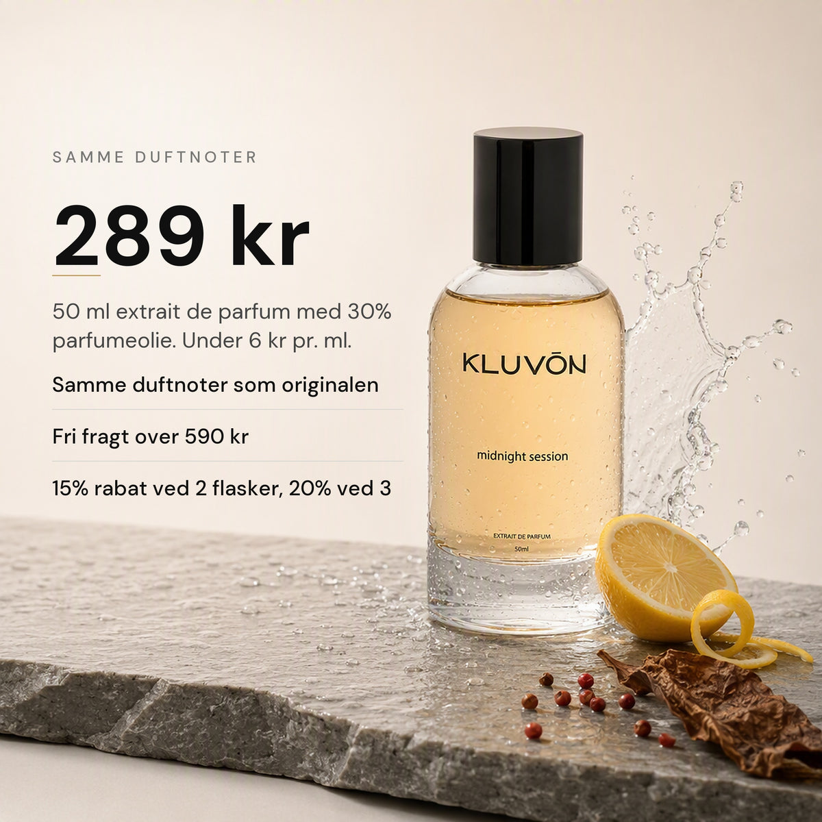kluvon midnight session 289 kr pris pr ml